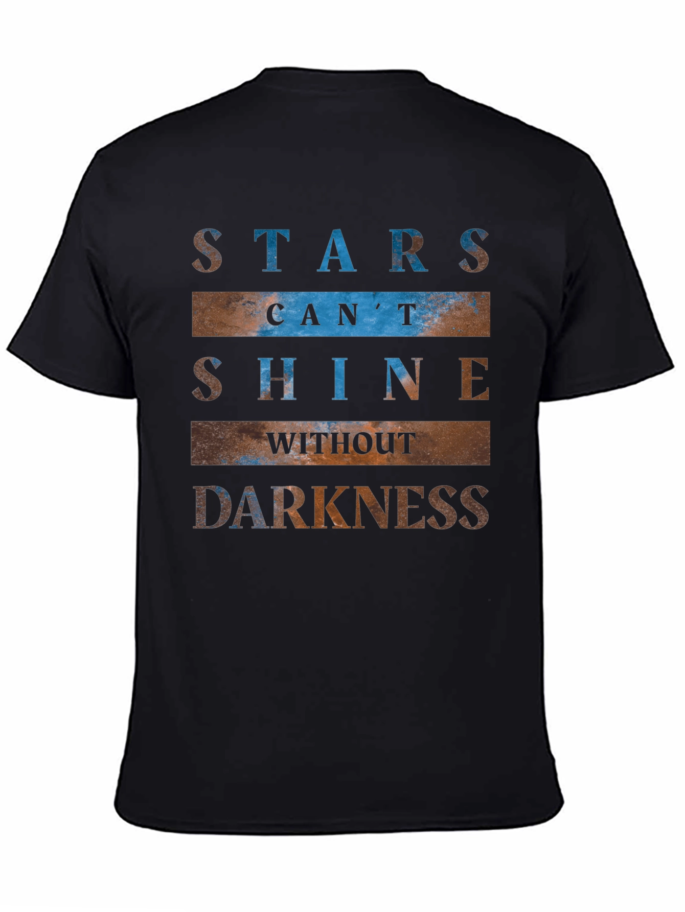 Camiseta Negra con Estampado Inspirador de Estrellas
