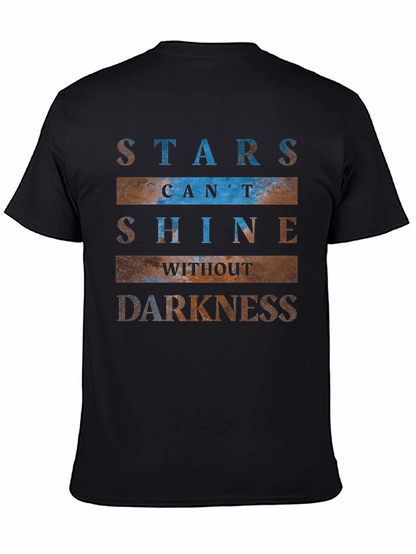 Camiseta Negra con Estampado Inspirador de Estrellas