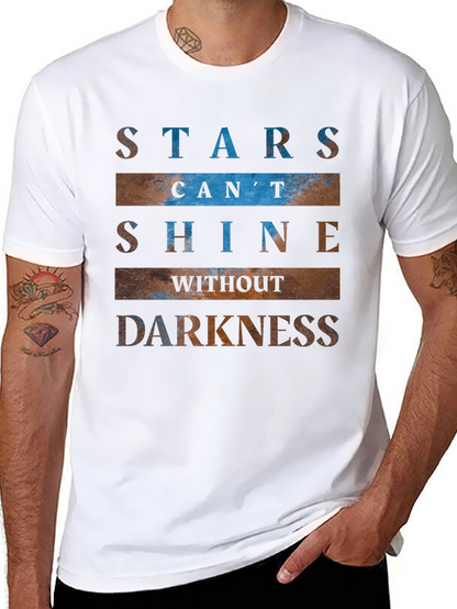 Camiseta Negra con Estampado Inspirador de Estrellas