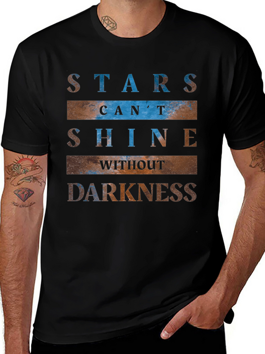 Camiseta Negra con Estampado Inspirador de Estrellas