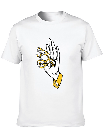 Camiseta Negra con Diseño de Serpiente y Mano