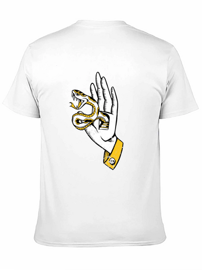 Camiseta Negra con Diseño de Serpiente y Mano
