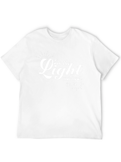 Camiseta Negra Sé la Luz con Cita Bíblica