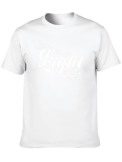 Camiseta Negra Sé la Luz con Cita Bíblica