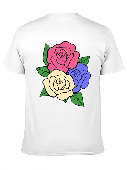 Camiseta Negra con Diseño Floral de Rosas