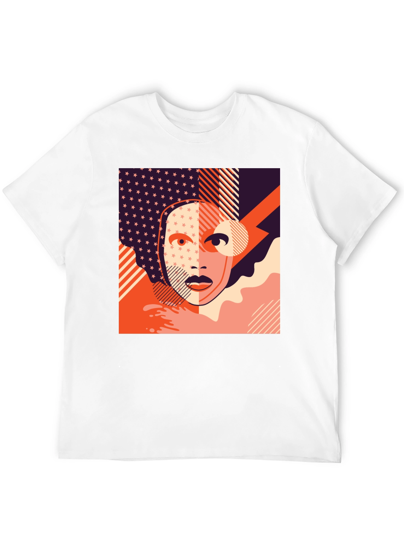 Camiseta Negra con Diseño Abstracto Moderno