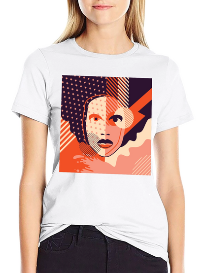 Camiseta Negra con Diseño Abstracto Moderno