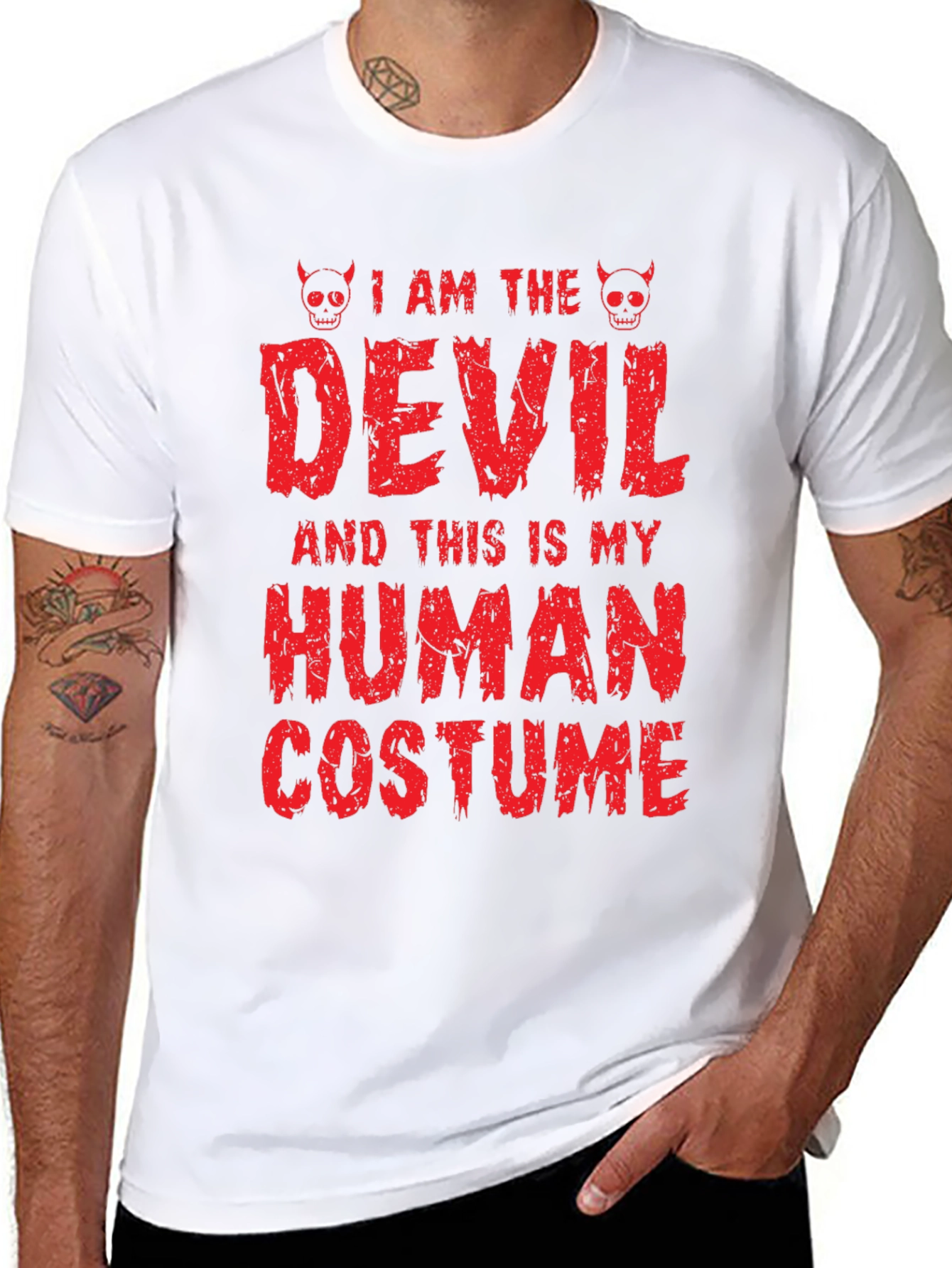 Camiseta de Halloween: Disfraz de Diablo Humano