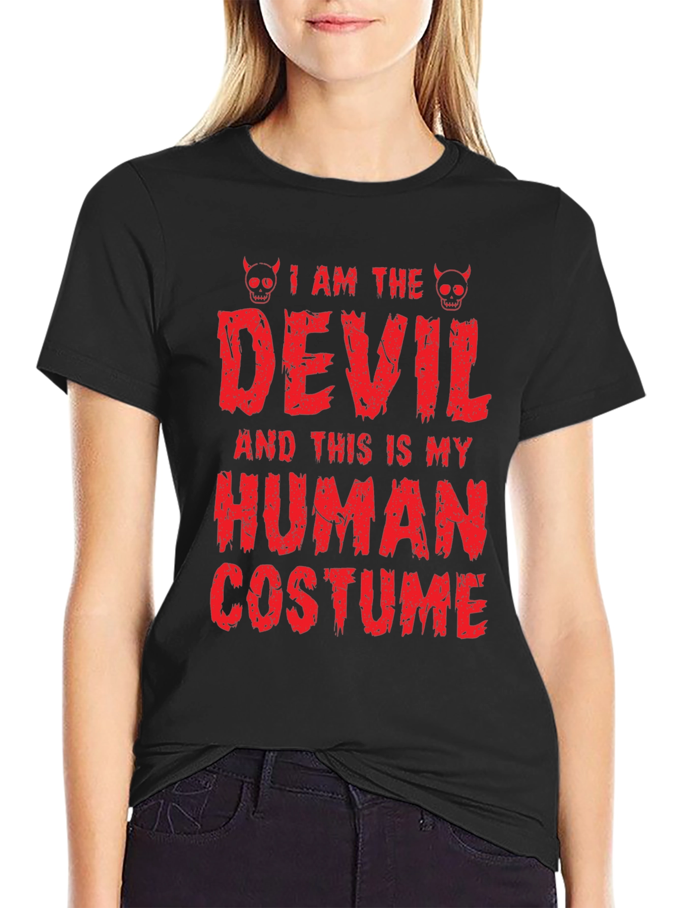 Camiseta de Halloween: Disfraz de Diablo Humano