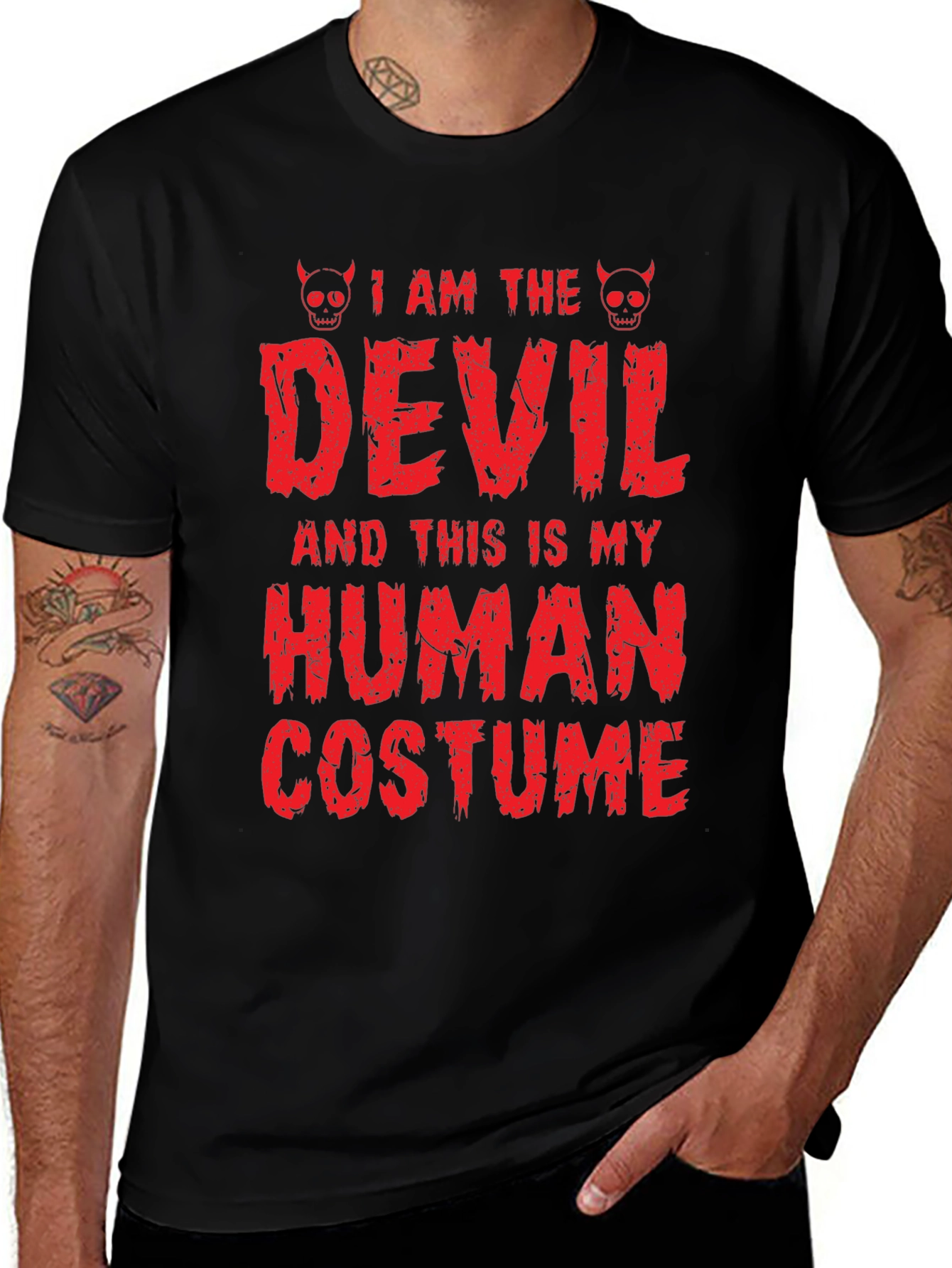 Camiseta de Halloween: Disfraz de Diablo Humano