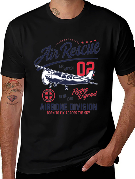Camiseta Hombre Air Rescue - Diseño Aviación Vintage
