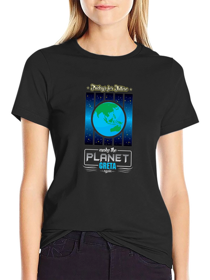 Camiseta Negra: Fridays for Future Planeta Greta