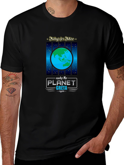 Camiseta Negra: Fridays for Future Planeta Greta