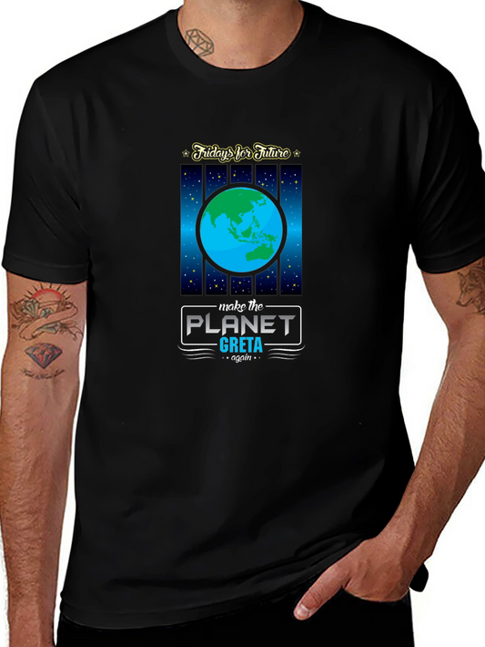 Camiseta Negra: Fridays for Future Planeta Greta
