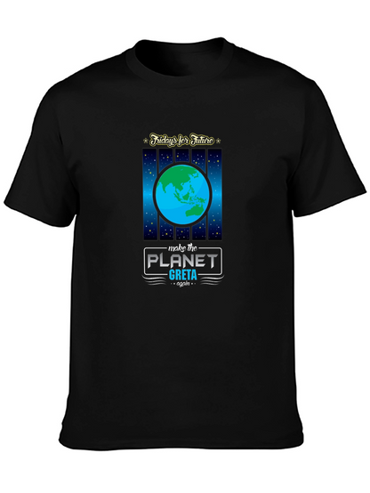 Camiseta Negra: Fridays for Future Planeta Greta
