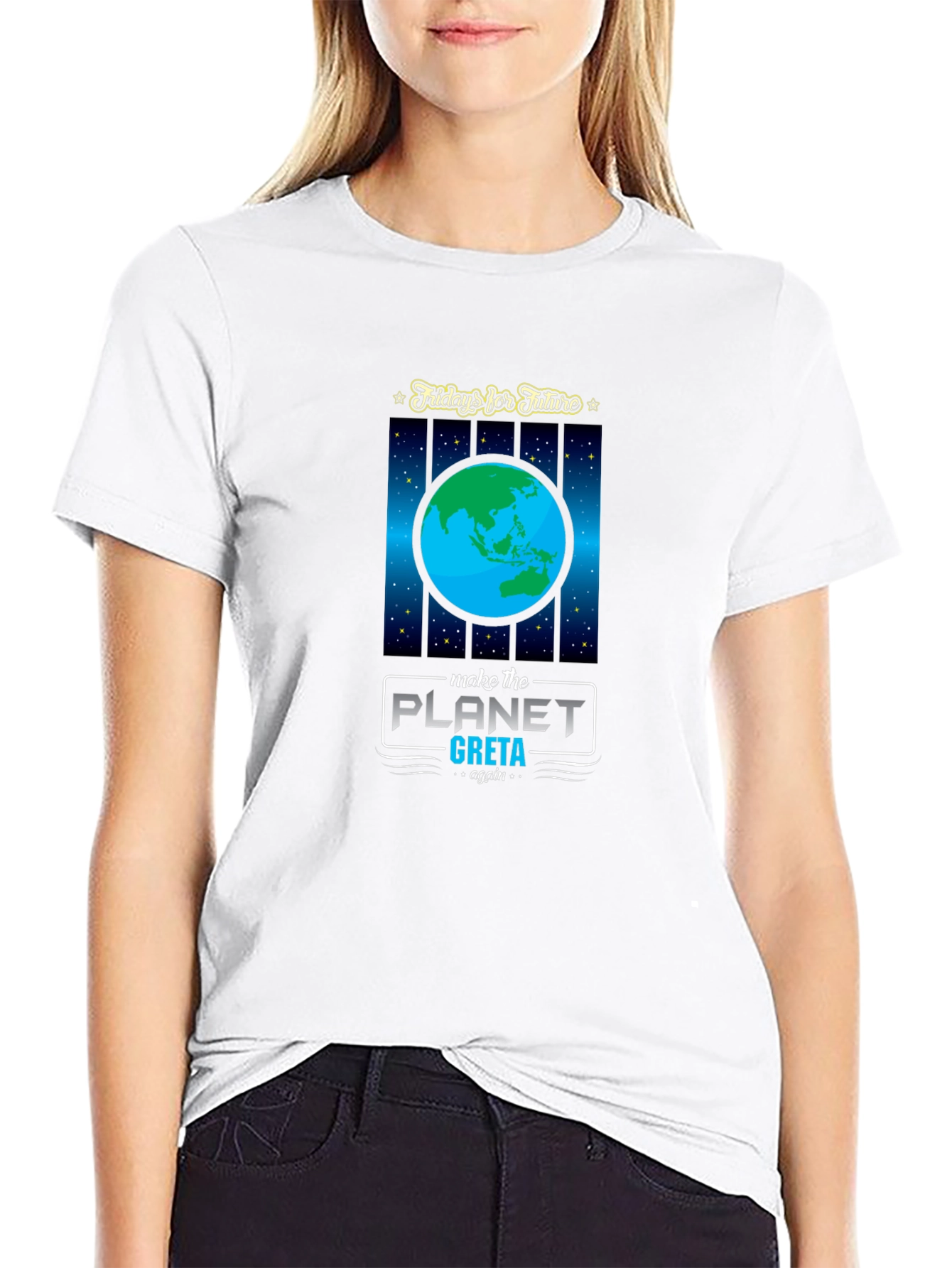 Camiseta Negra: Fridays for Future Planeta Greta