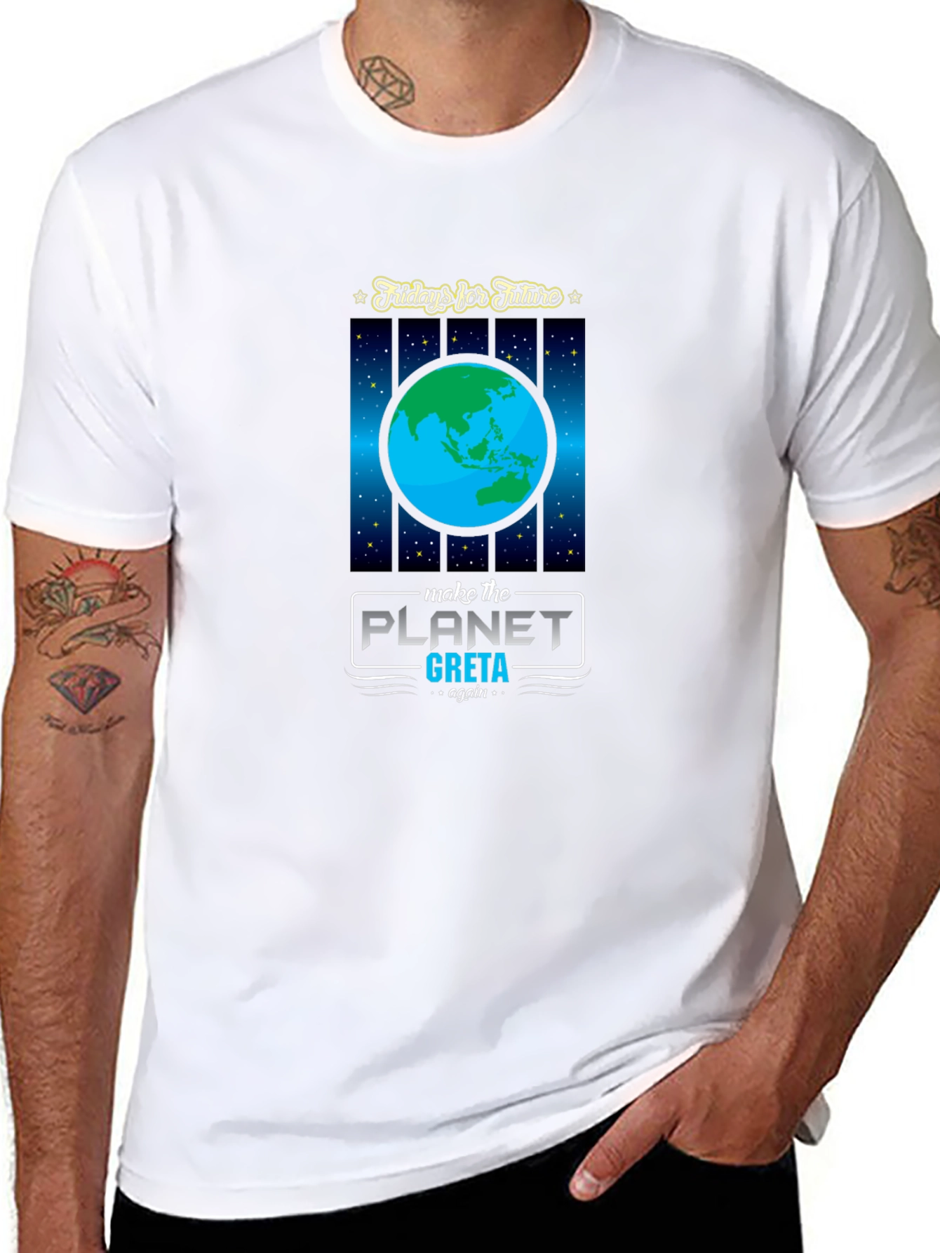 Camiseta Negra: Fridays for Future Planeta Greta