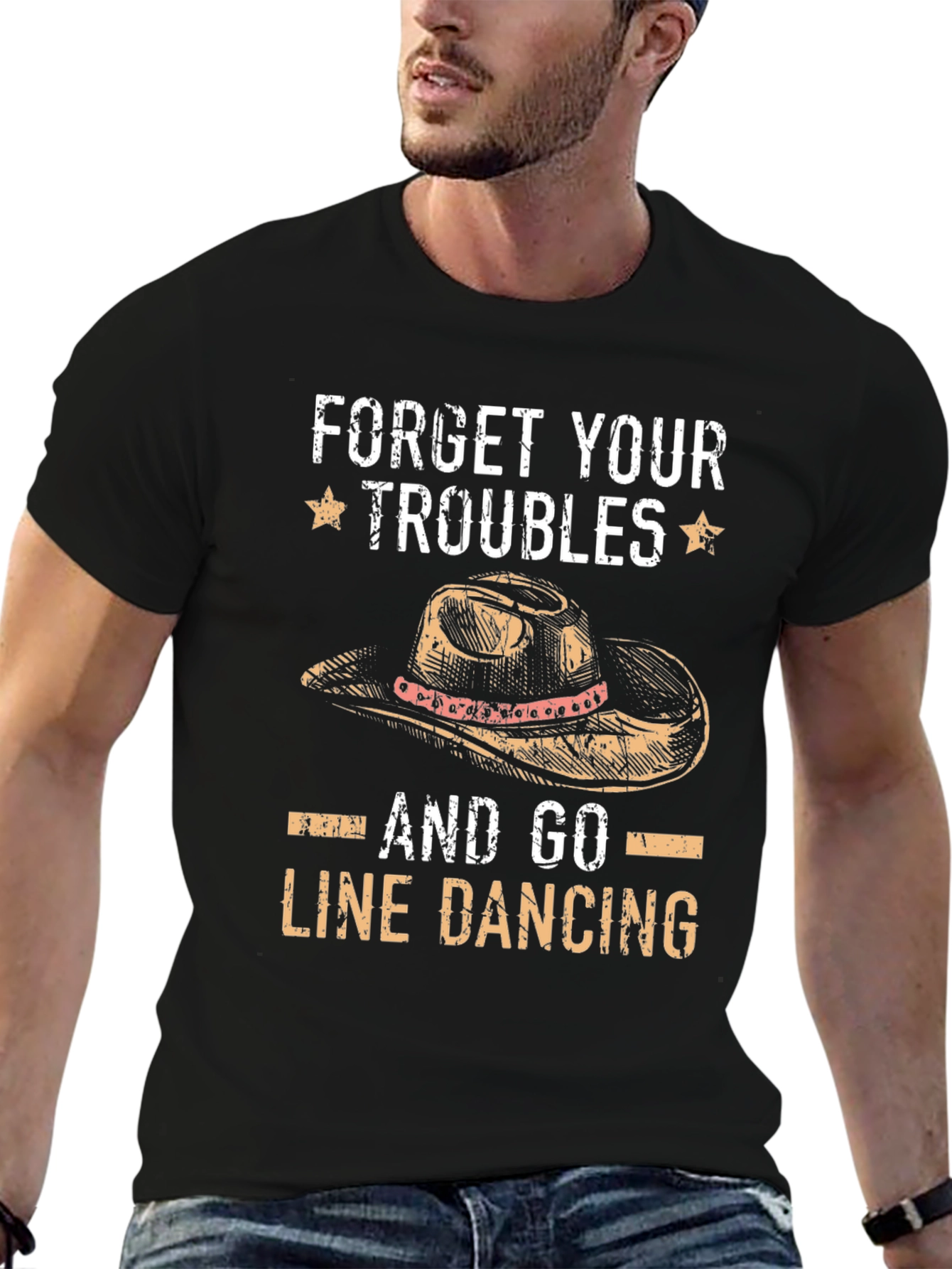 Camiseta Negra: Olvida tus Problemas y Baila
