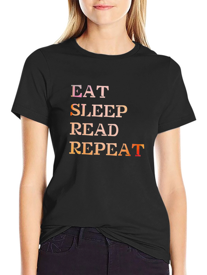 Camiseta Negra Eat Sleep Read Repeat