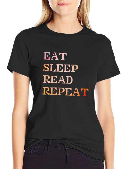 Camiseta Negra Eat Sleep Read Repeat