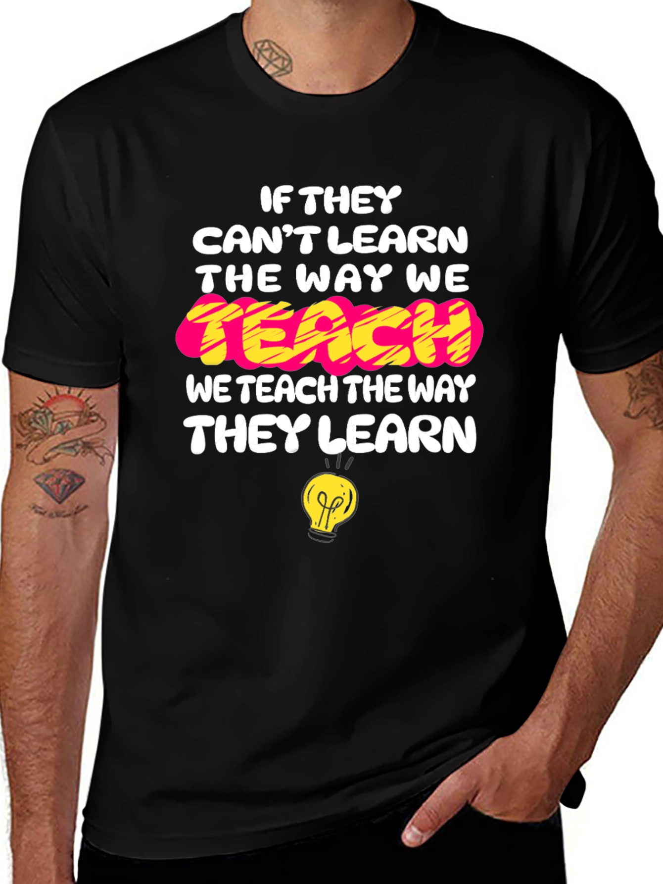 Camiseta Negra con Mensaje Educativo Inspirador