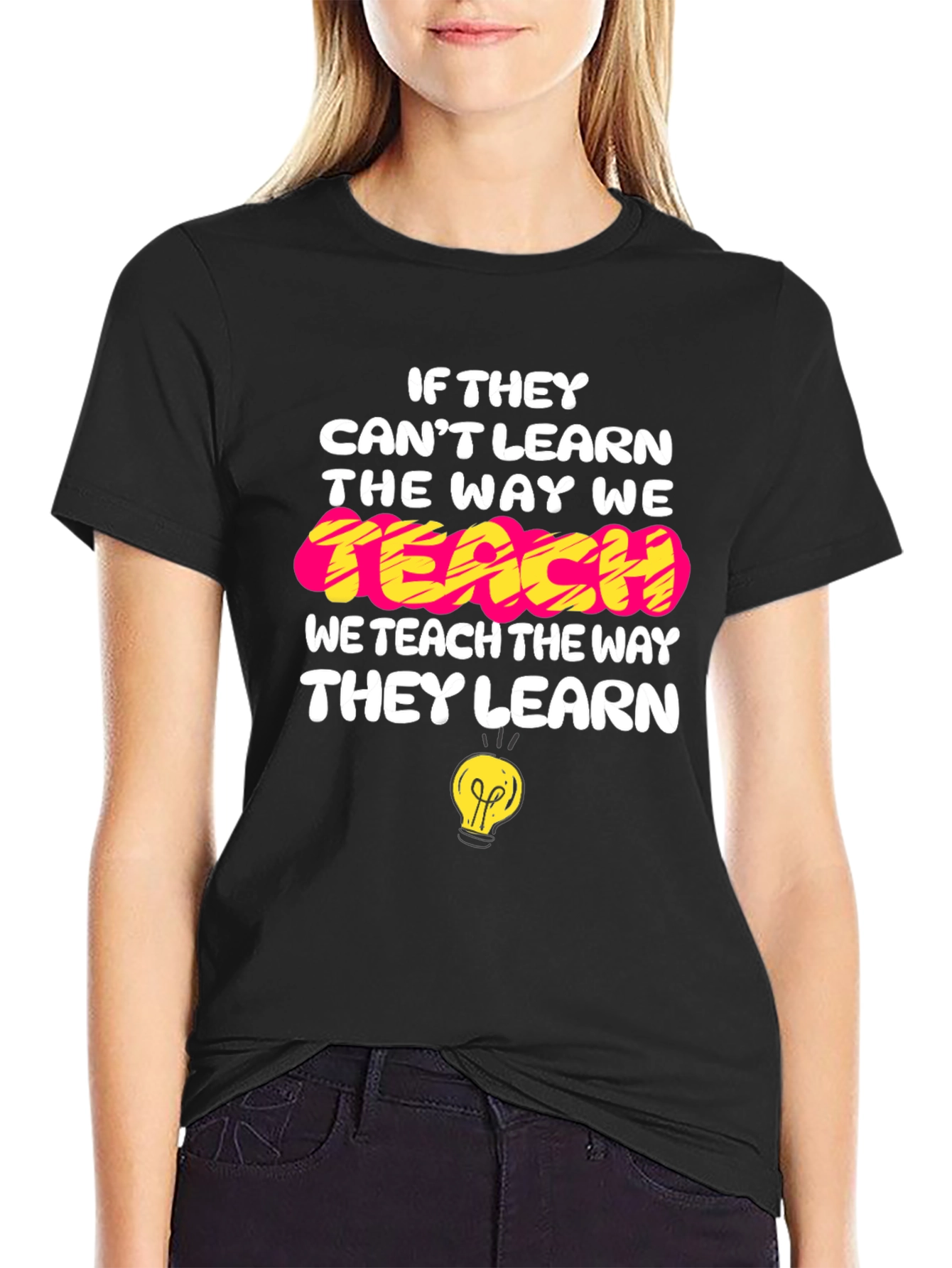 Camiseta Negra con Mensaje Educativo Inspirador
