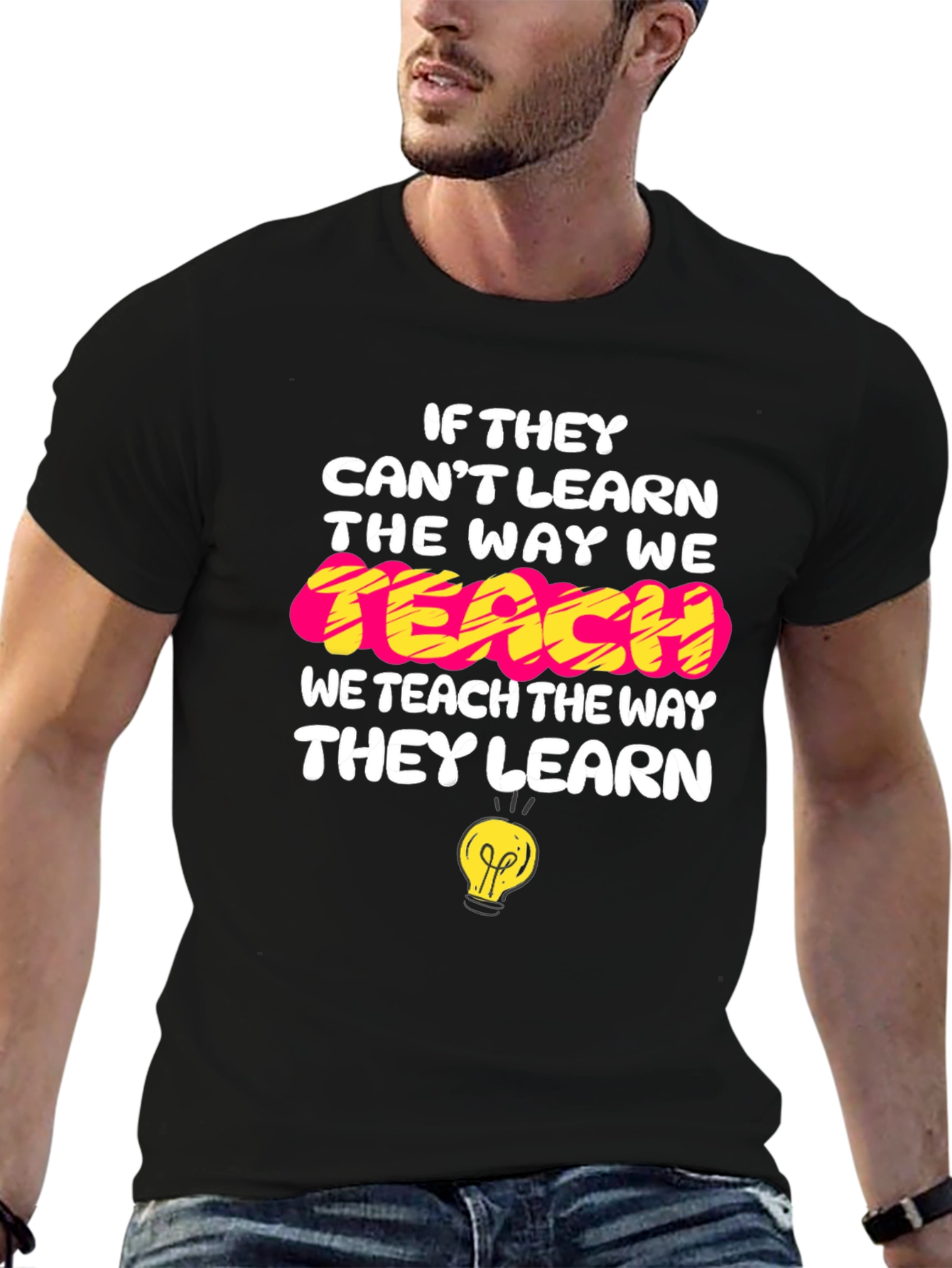Camiseta Negra con Mensaje Educativo Inspirador