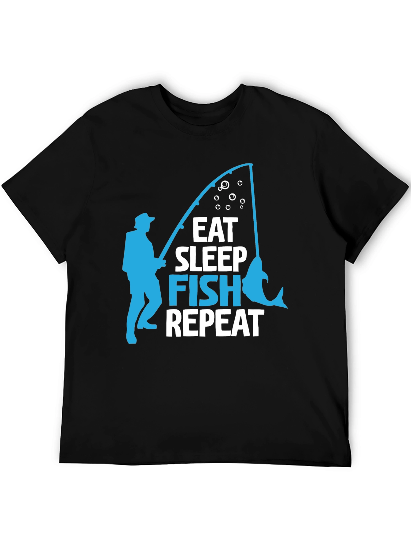 Camiseta Negra con Diseño de Pesca