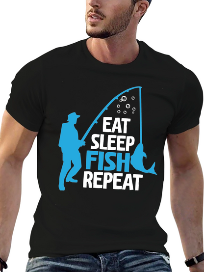 Camiseta Negra con Diseño de Pesca