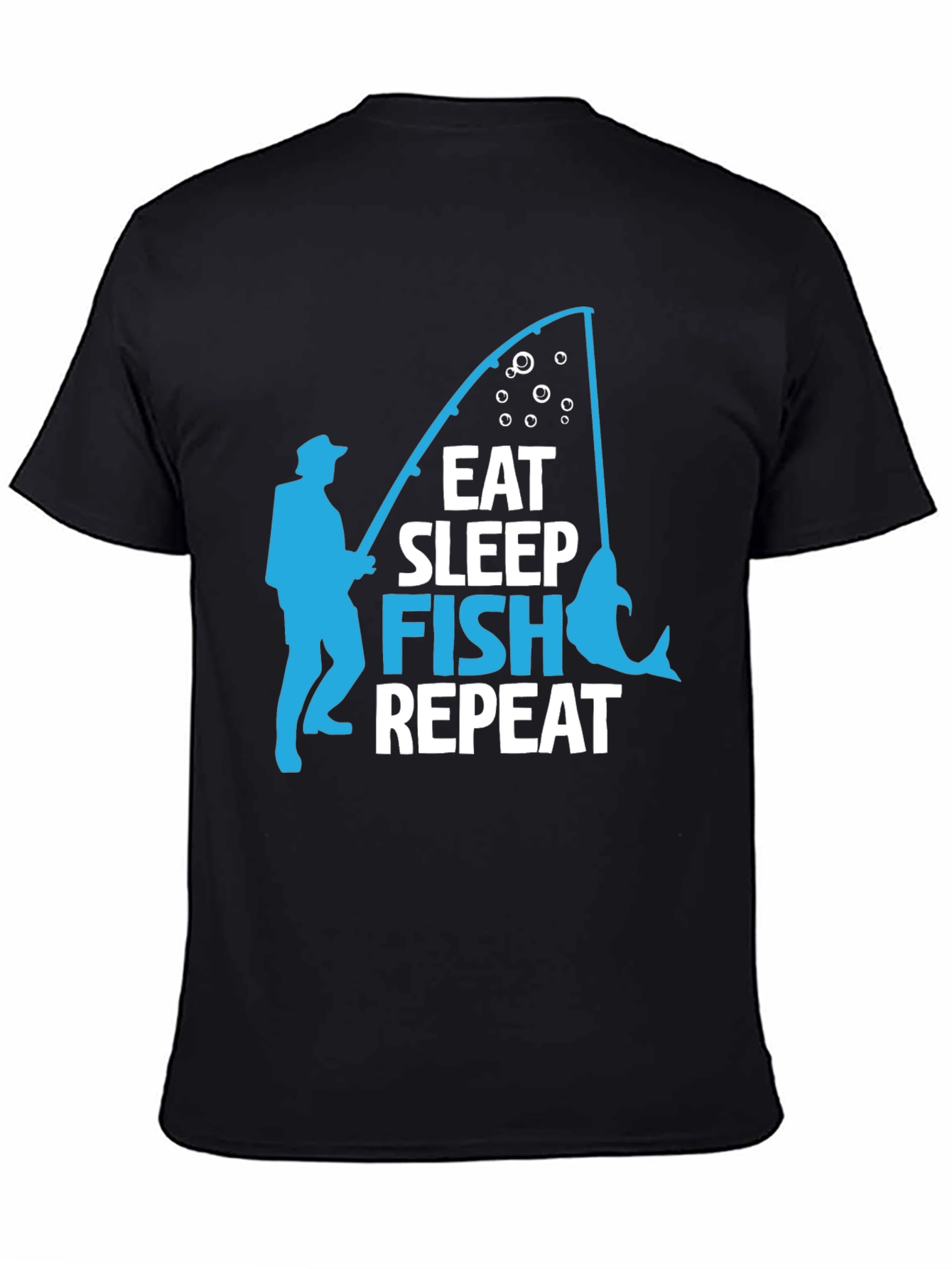 Camiseta Negra con Diseño de Pesca