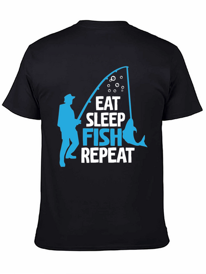 Camiseta Negra con Diseño de Pesca