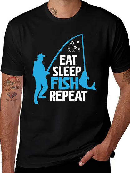 Camiseta Negra con Diseño de Pesca