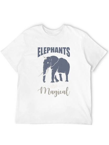 Camiseta Negra con Estampado de Elefante Mágico