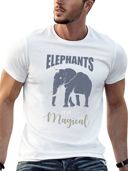 Camiseta Negra con Estampado de Elefante Mágico