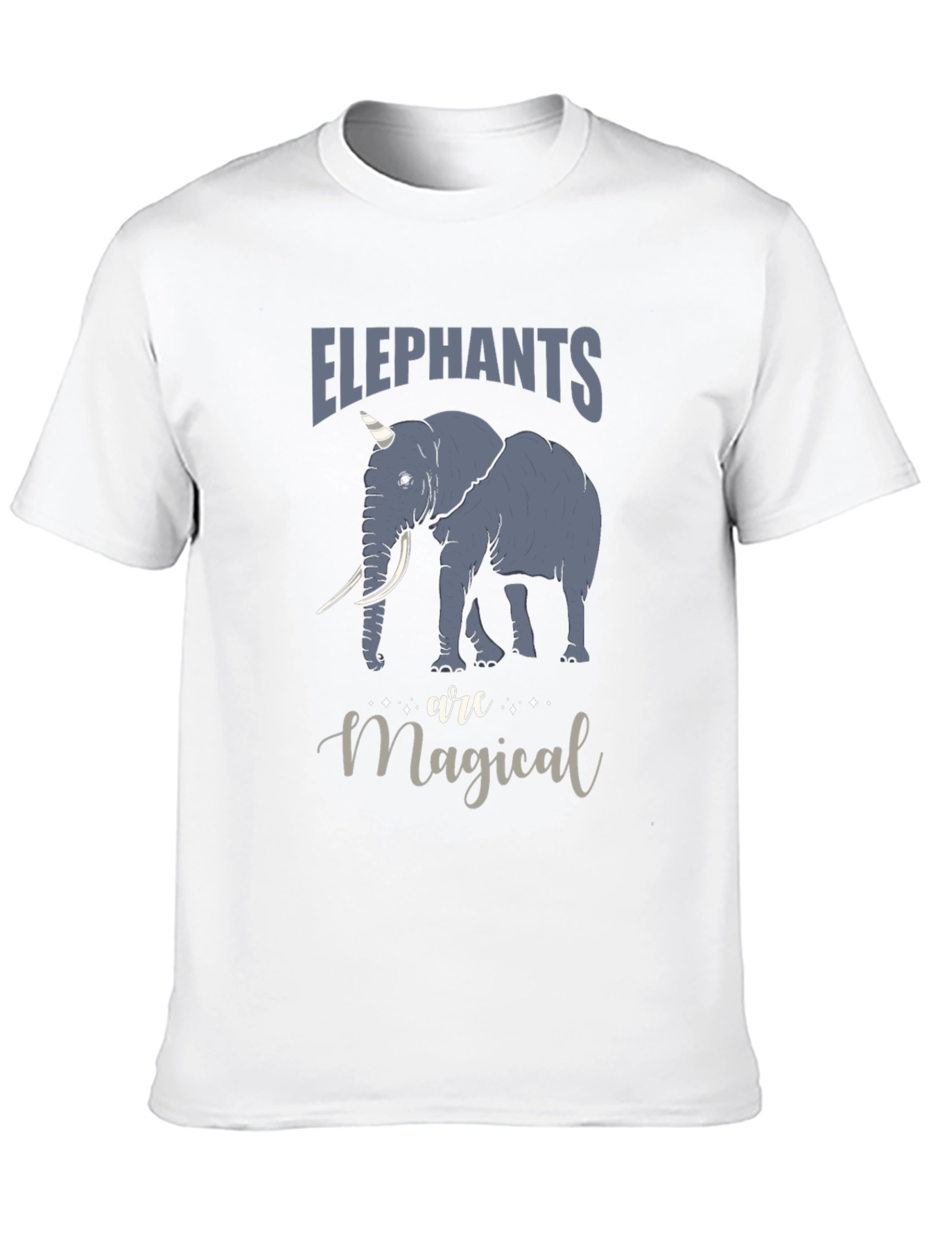 Camiseta Negra con Estampado de Elefante Mágico