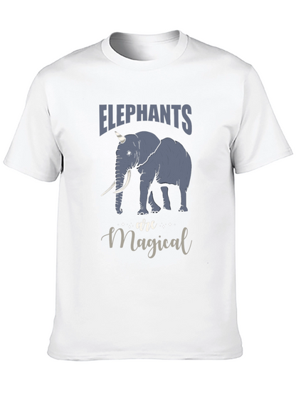 Camiseta Negra con Estampado de Elefante Mágico