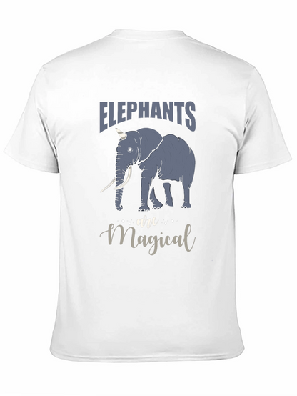 Camiseta Negra con Estampado de Elefante Mágico