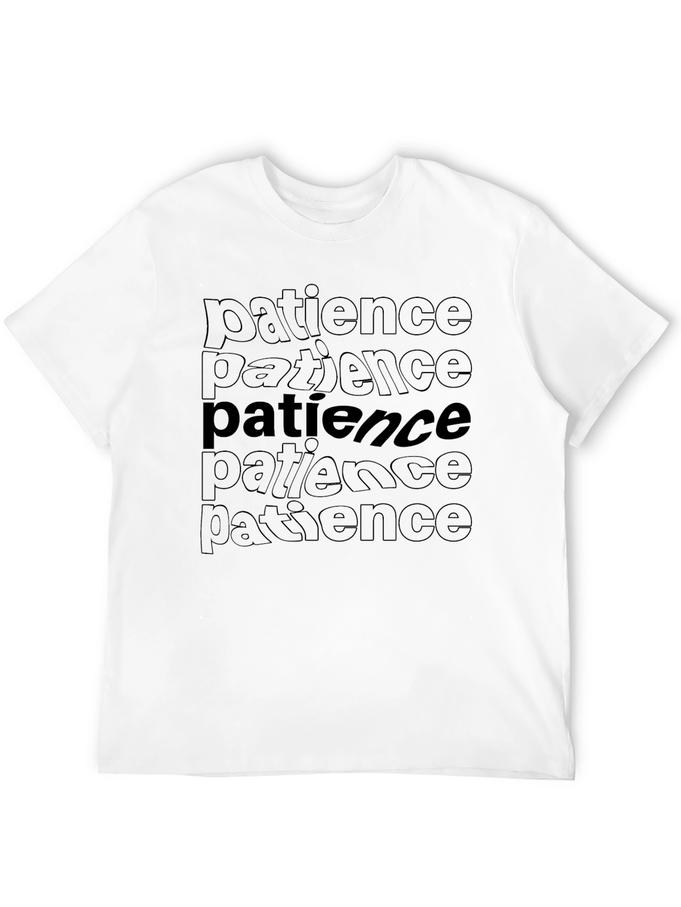 Camiseta Negra con Diseño Patience