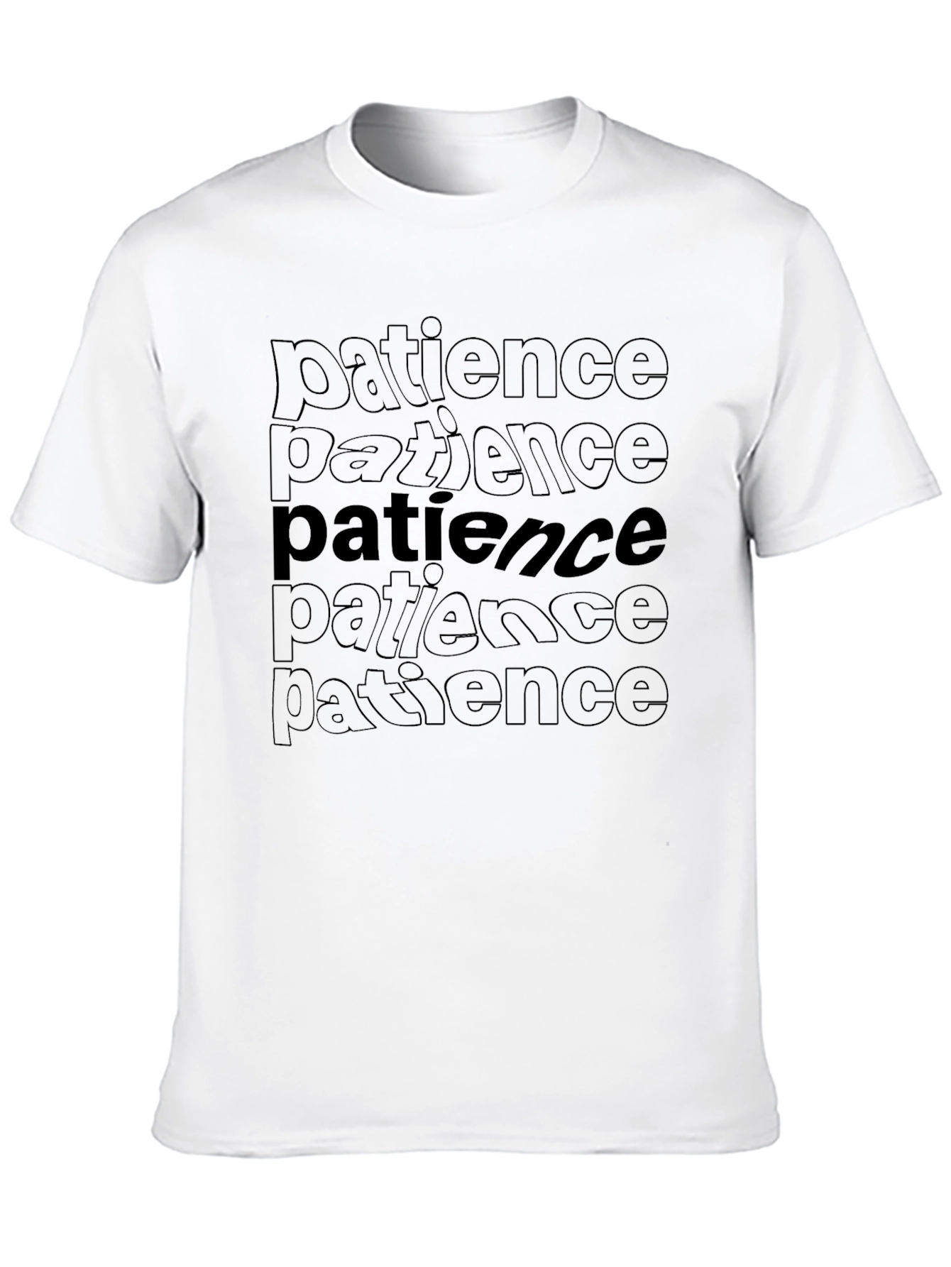 Camiseta Negra con Diseño Patience