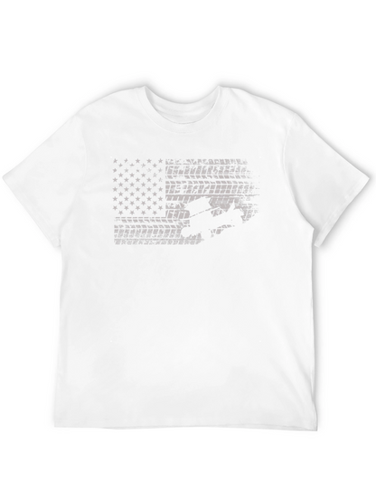 Camiseta Negra con Diseño de Bandera Americana Todoterreno