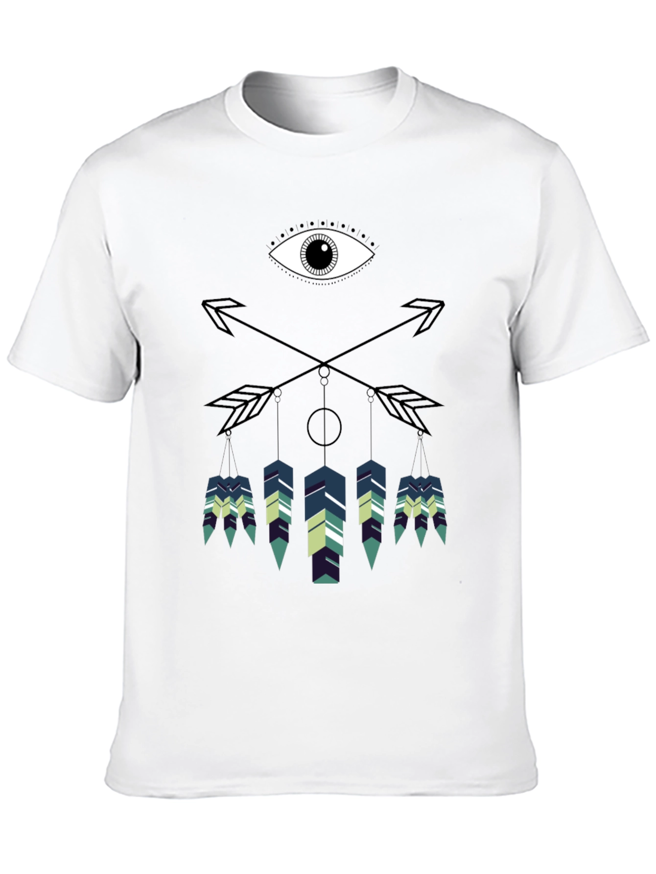 Camiseta Negra con Diseño Ojo y Flechas