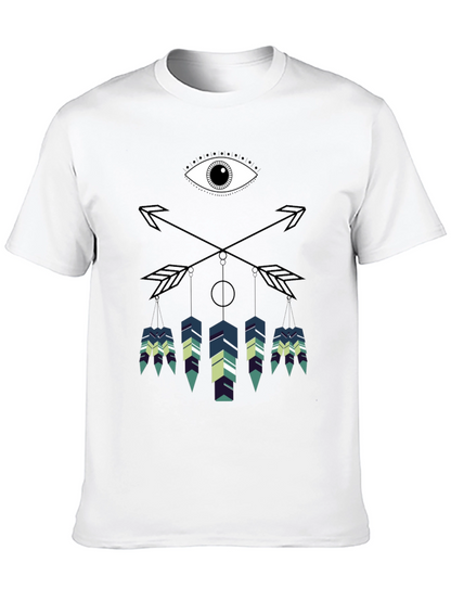 Camiseta Negra con Diseño Ojo y Flechas