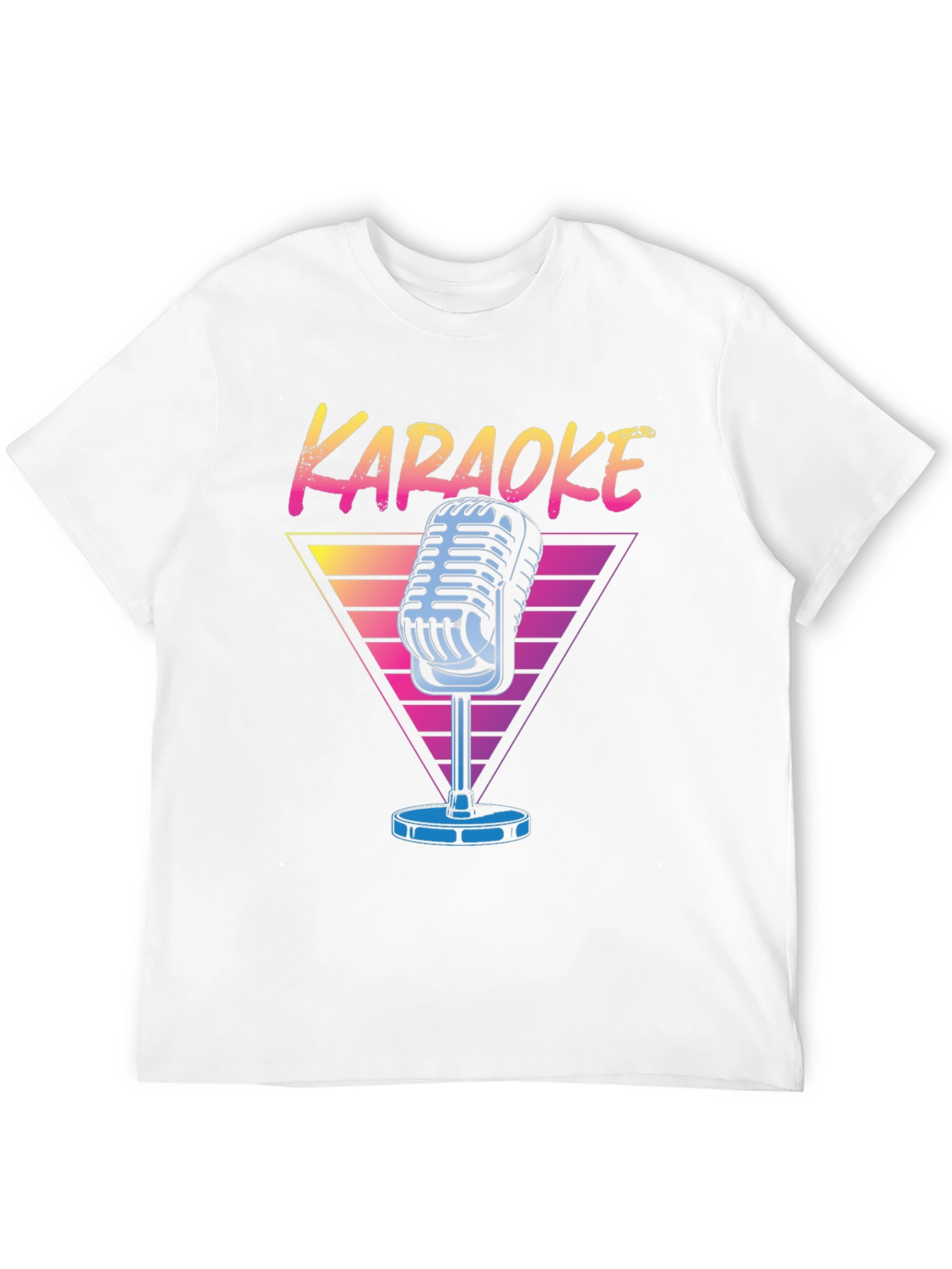 Camiseta Negra Karaoke Retro para Hombre