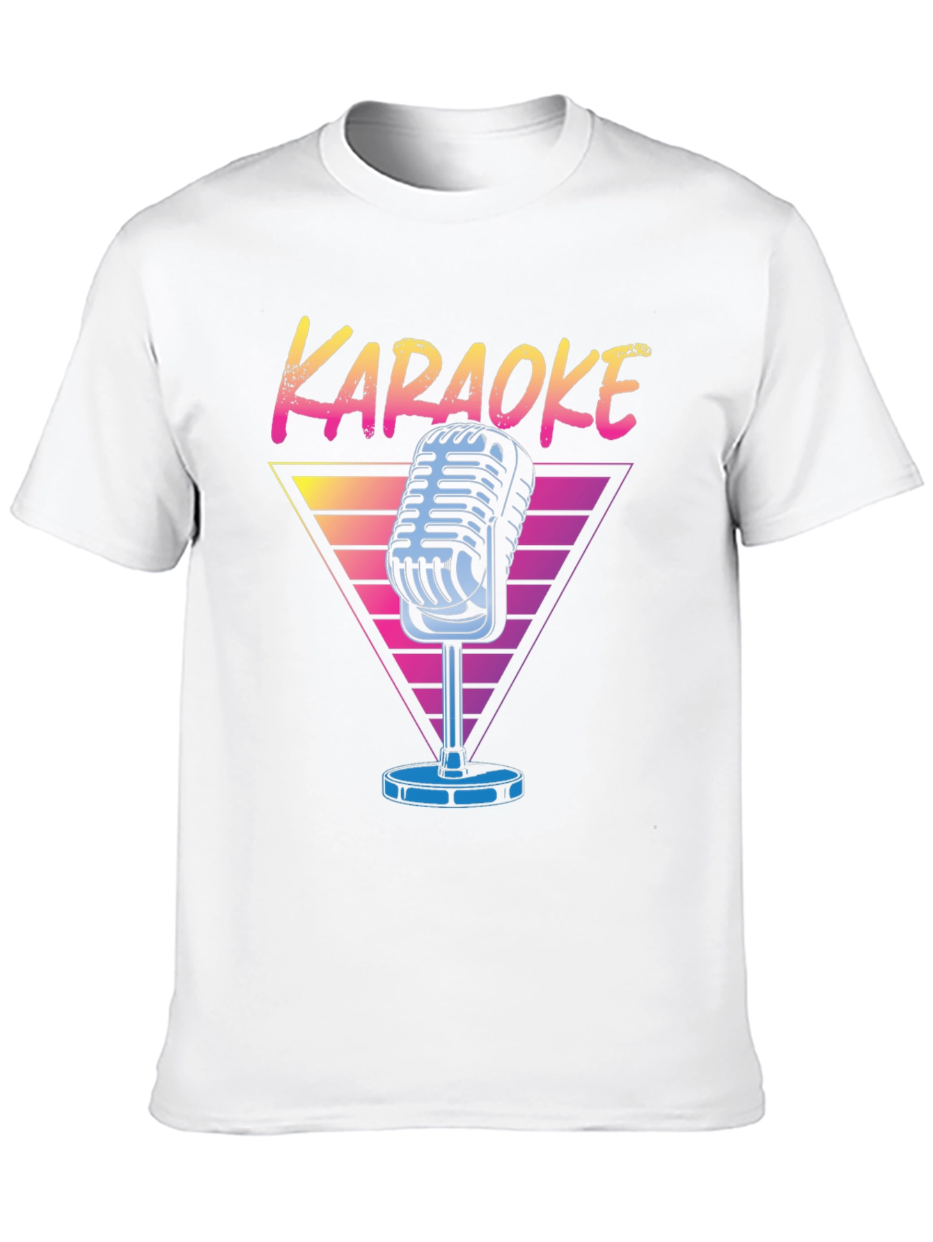 Camiseta Negra Karaoke Retro para Hombre