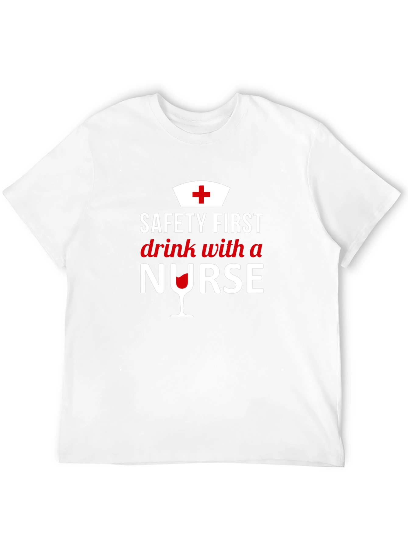 Camiseta Negra Safety First Drink With a Nurse