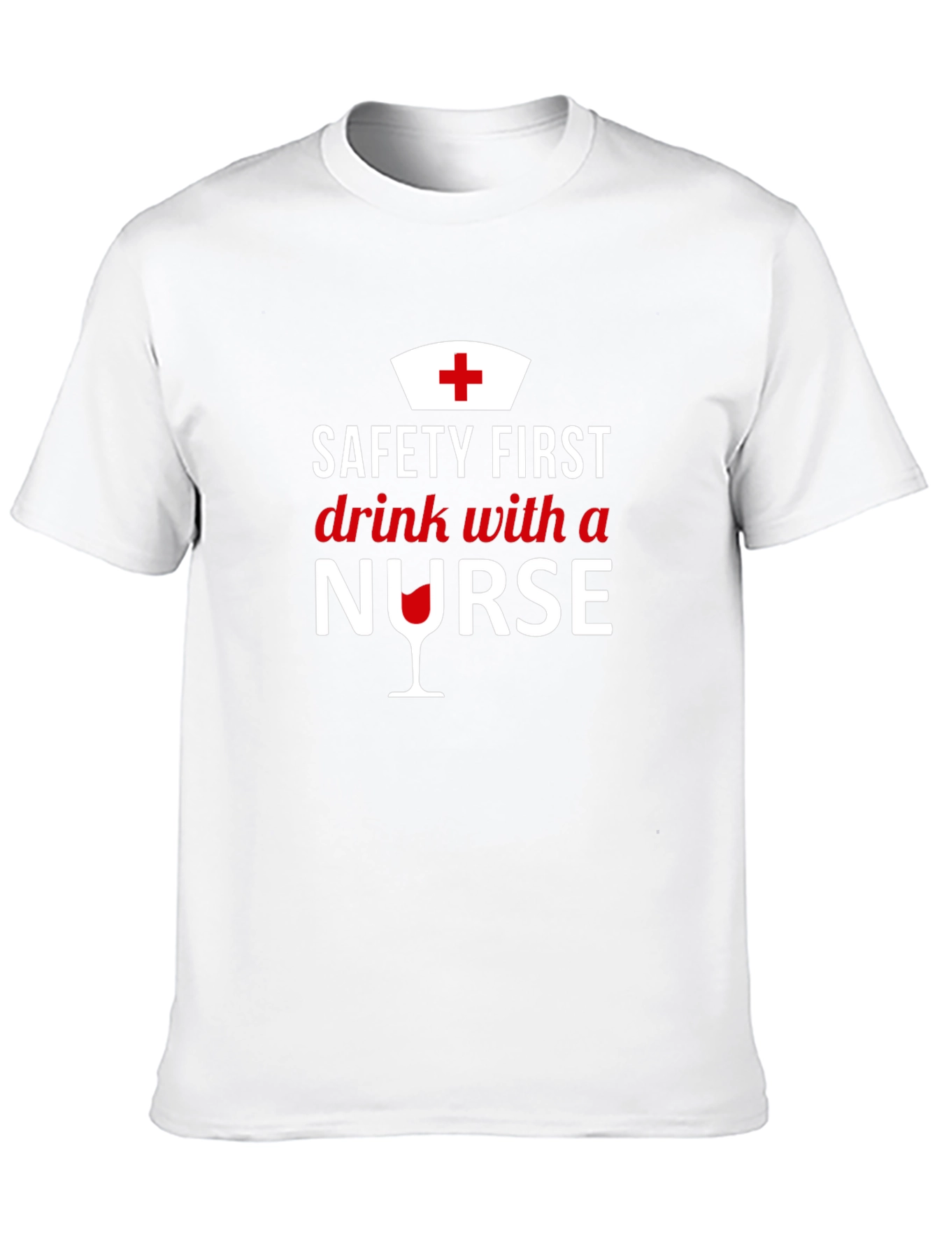 Camiseta Negra Safety First Drink With a Nurse