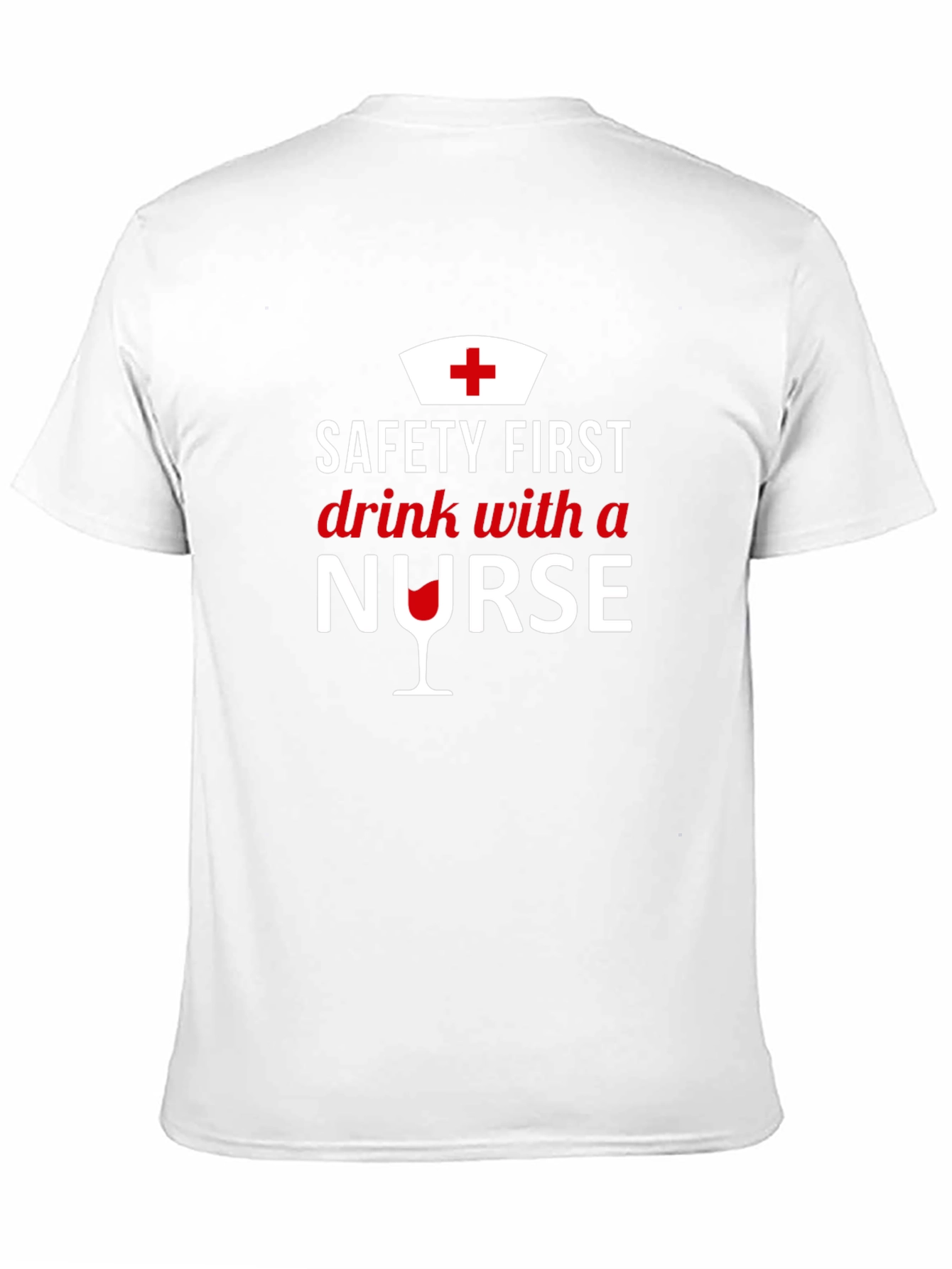 Camiseta Negra Safety First Drink With a Nurse