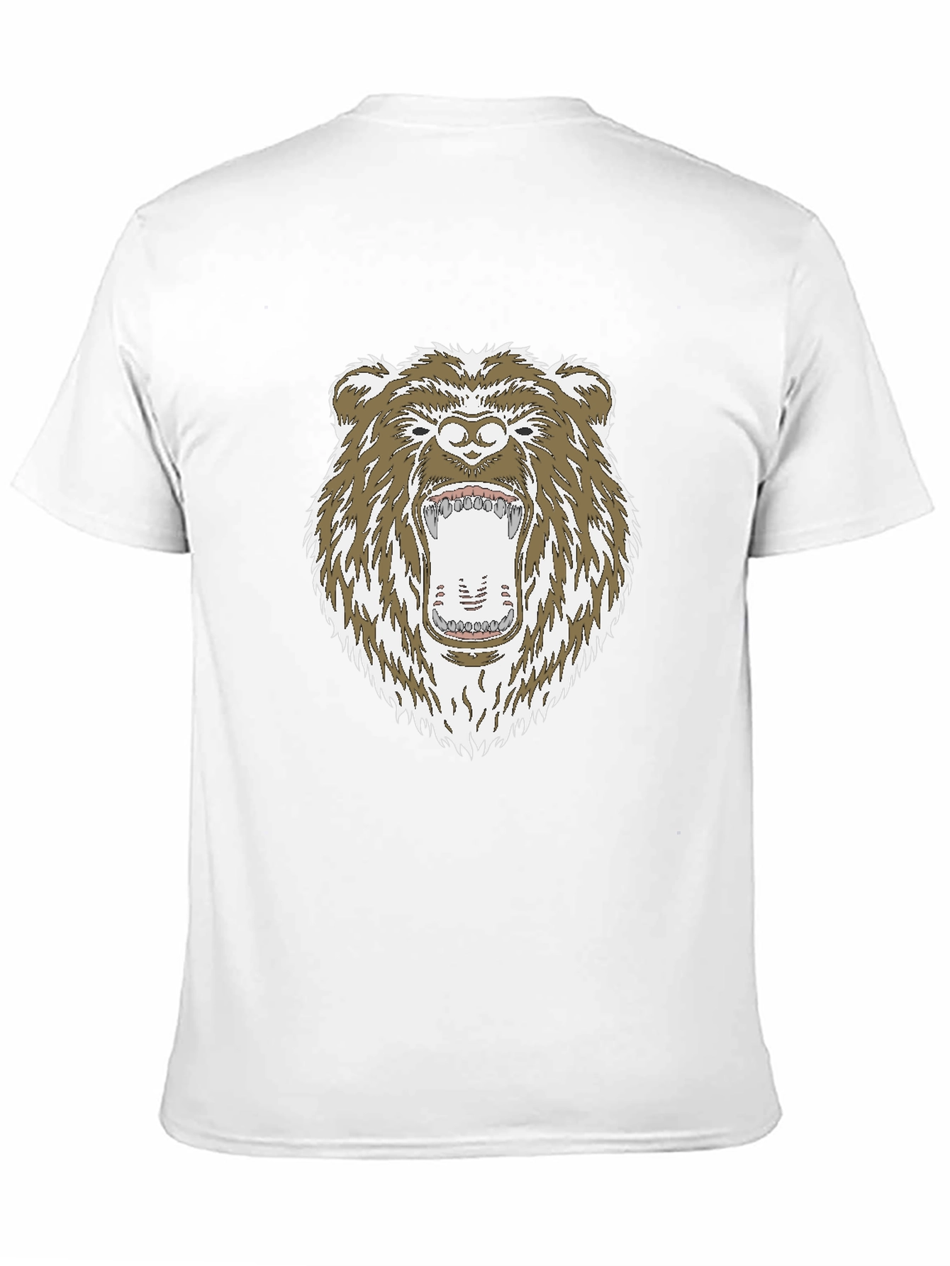 Camiseta Negra con Estampado de Oso Grizzly