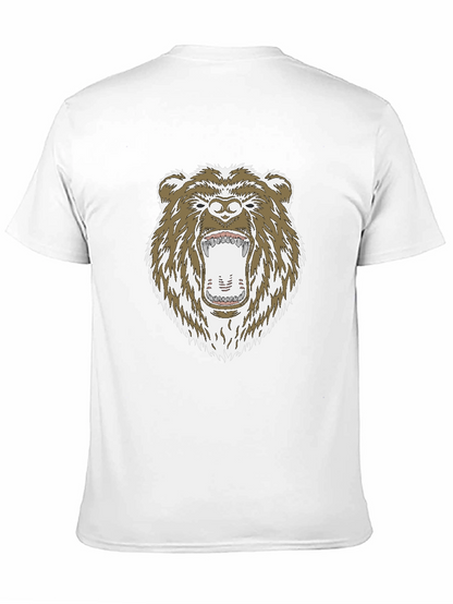 Camiseta Negra con Estampado de Oso Grizzly