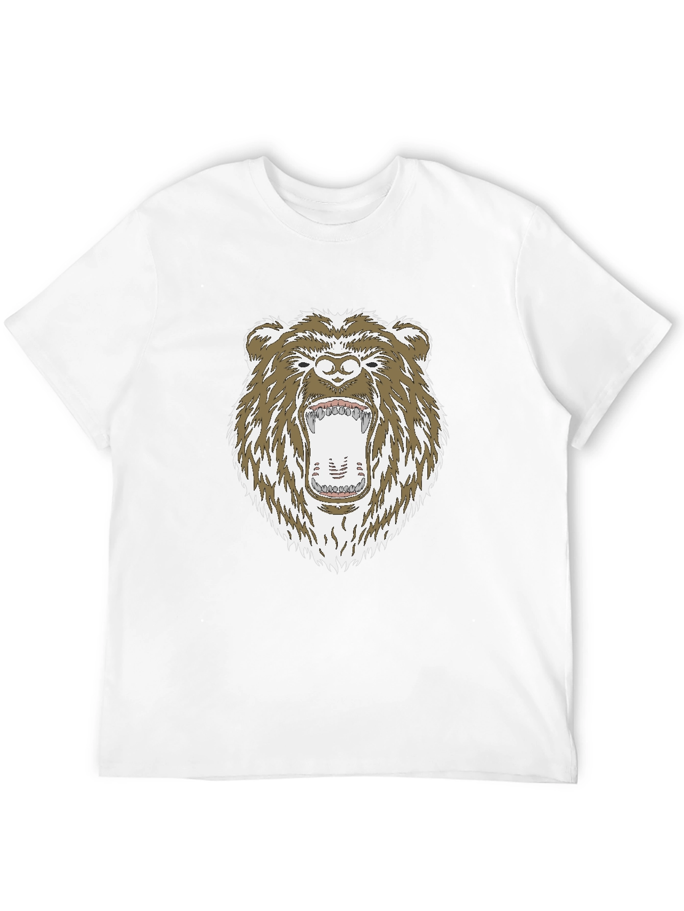 Camiseta Negra con Estampado de Oso Grizzly